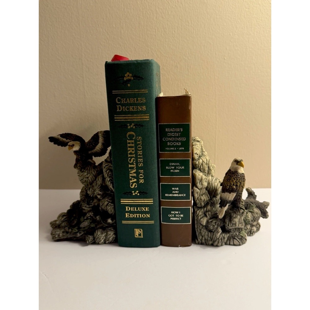 Vintage Bald Eagle Bookends 2 Pair Patriotic Americana Home Office Decor